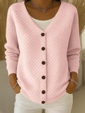 Josephine - Quilted Button-Front Cardigan