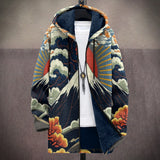 Ophelia - Printed Hooded Longline Jacket