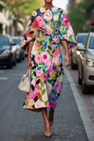 Violet - Floral Print Midi Dress