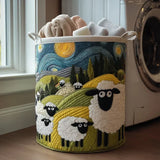 Beth - Quilted Sheep Meadow Laundry Basket