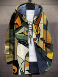 Maeve - Abstract Cat Print Hooded Jacket