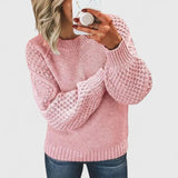 Martha - Textured Knit Round Neck Jumper