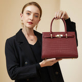 Beatrice - Structured Croc-Effect Top Handle Bag
