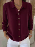 Harriet - Collared Button-Front Knit Cardigan