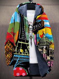 Romilly - Colourful Paris Print Hooded Jacket