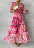 Tallulah - Watercolour Print Tiered Maxi Dress