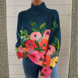 Tabitha - Floral Print High-Neck Jumper