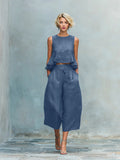 Women's Two-Piece Set with Ruffled Hem