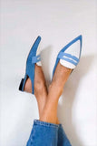 Iona - Two-Tone Pointed Flat Mules