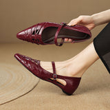 Vivienne - Pointed Toe Strap Flats