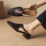 Greta - Square Toe Slingback Mules
