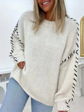 Hazel - Contrast Stitch Knitted Jumper