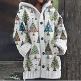 Poppy - Hooded Tree Print Knit Cardigan