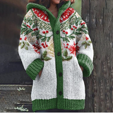 Hazel - Embroidered Hooded Knit Cardigan