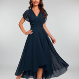 Enid™ – Flowing Elegant Evening Dress with V-Neck