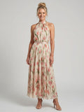Ottilie - Halter Neck Floral Midi Dress