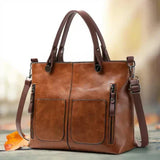 Victoria - Structured Faux Leather Tote Bag