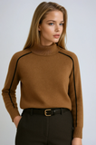 Lydia - Contrast Piped Roll Neck Jumper