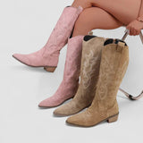Lottie - Embroidered Western Knee-High Boots