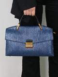 Anastasia - Snake-Effect Structured Top Handle Bag