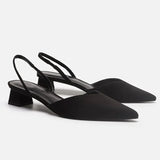 Elsie - Pointed Low Heel Slingback Shoes