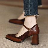 Maeve - Vintage Two-Tone Block Heels