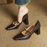 Philippa - Block Heel Mary Jane Shoes