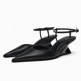 Thea - Pointed Slingback Wedge Heels
