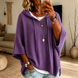 Genevieve - Hooded Poncho Knit Jumper