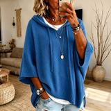 Saskia - Hooded Knit Poncho Jumper