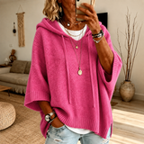 Bonnie - Hooded Knit Poncho Jumper