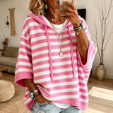 Poppy - Striped Hooded Poncho Jumper