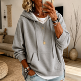Elsie - Oversized Grey Hooded Jumper