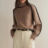Felicity - Contrast Piped Roll Neck Jumper