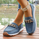 Ruby - Chain Trim Slip-On Loafers