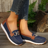 Verity - Buckle Trim Woven Loafers