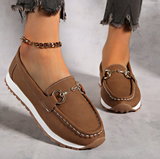 Poppy - Faux Suede Buckle Loafers