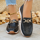 Ottilie - Croc-Effect Chain Loafers