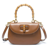 Imogen - Bamboo-Effect Top Handle Saddle Bag