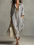 Wren - Striped Shirt Maxi Dress