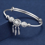 Mabel - Adjustable Silver Charm Bracelet