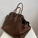 Margot - Structured Faux Suede Tote Bag