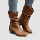 Rosie - Slouched Western Mid-Calf Boots
