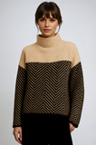 Heather - Chevron Funnel Neck Jumper