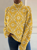 Hazel - Floral Mock Neck Jumper