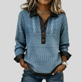 Saskia - Textured Collared Button Knit Jumper