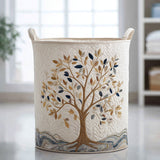 Matilda - Embroidered Tree Quilted Laundry Basket