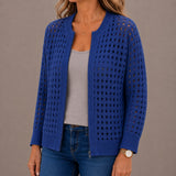 Genevieve - Open-Knit Zip Cardigan