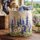 Verity - Quilted Floral Laundry Basket