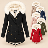 Harriet - Hooded Faux Fur Trim Parka Coat
